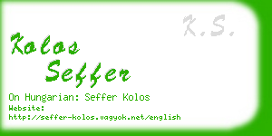 kolos seffer business card